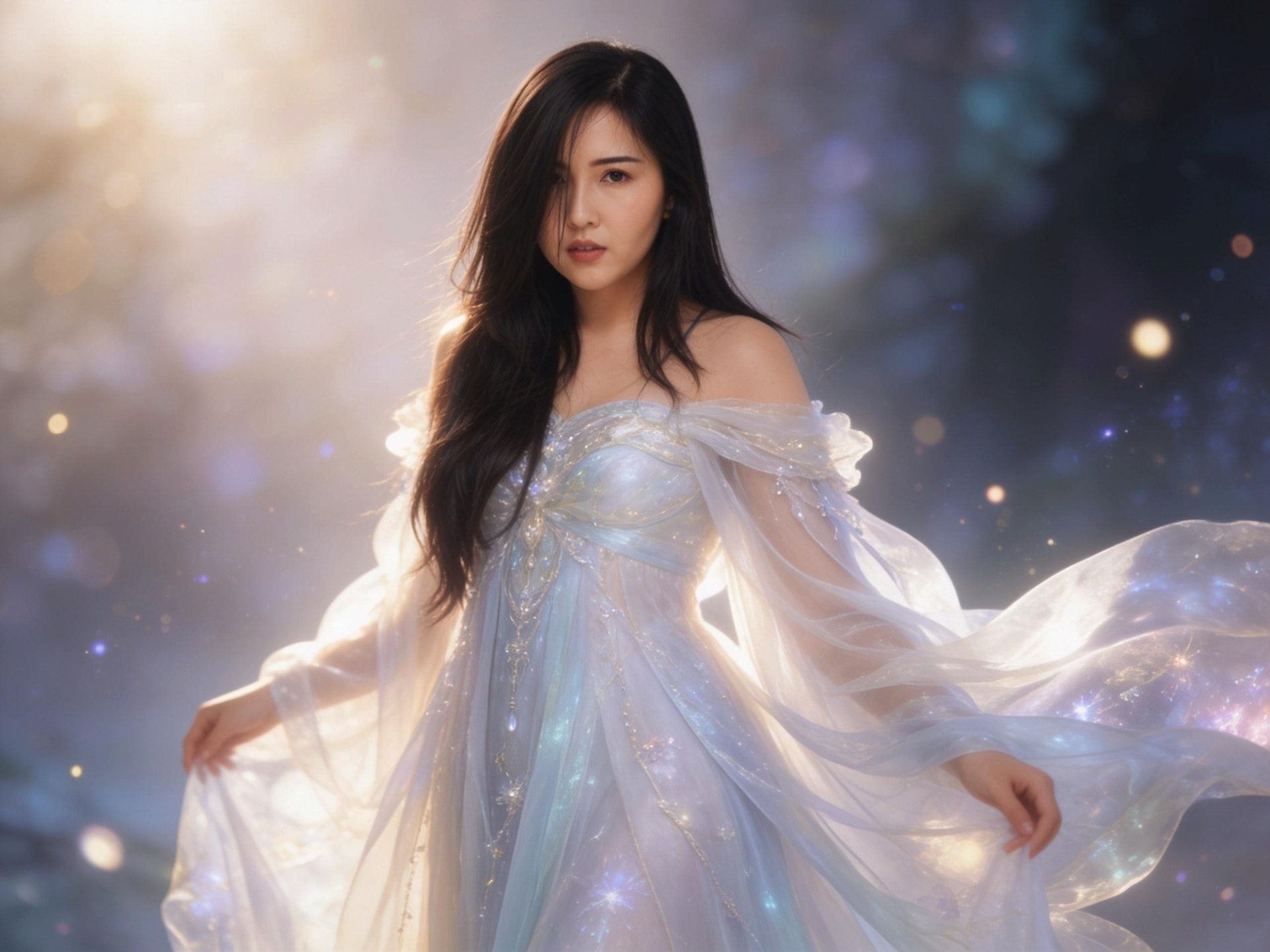 Elani Elleanna surrounded by drifting starlight